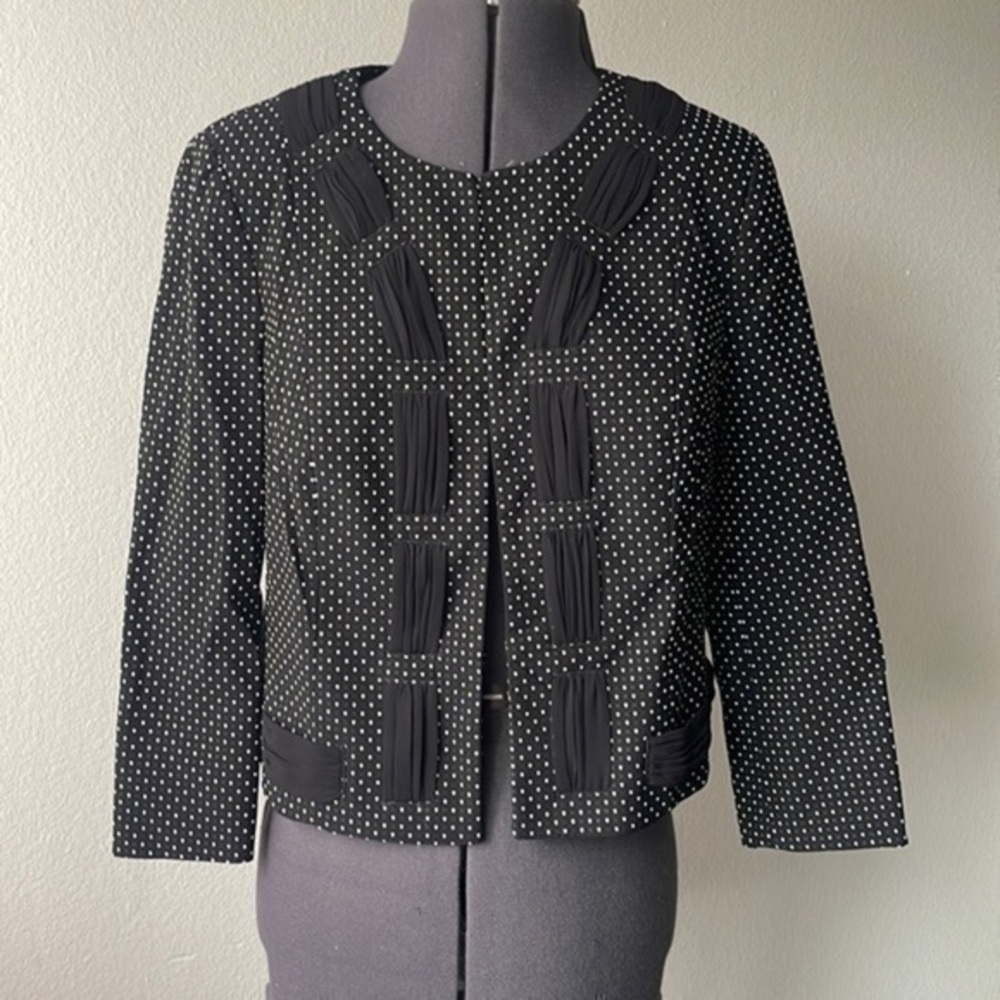CAbi jacket size 4 black with white dots blazer top